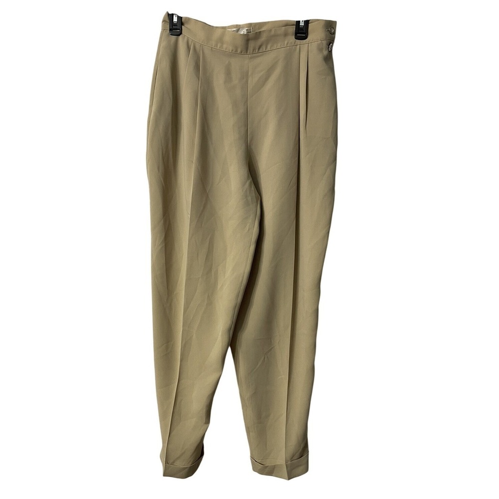 Vintage Barbara Bui Paris Womens Beige Pleated Pants Slacks Size 44 France EUC